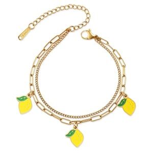 New! Lemon Fields Link Bracelet Waterproof